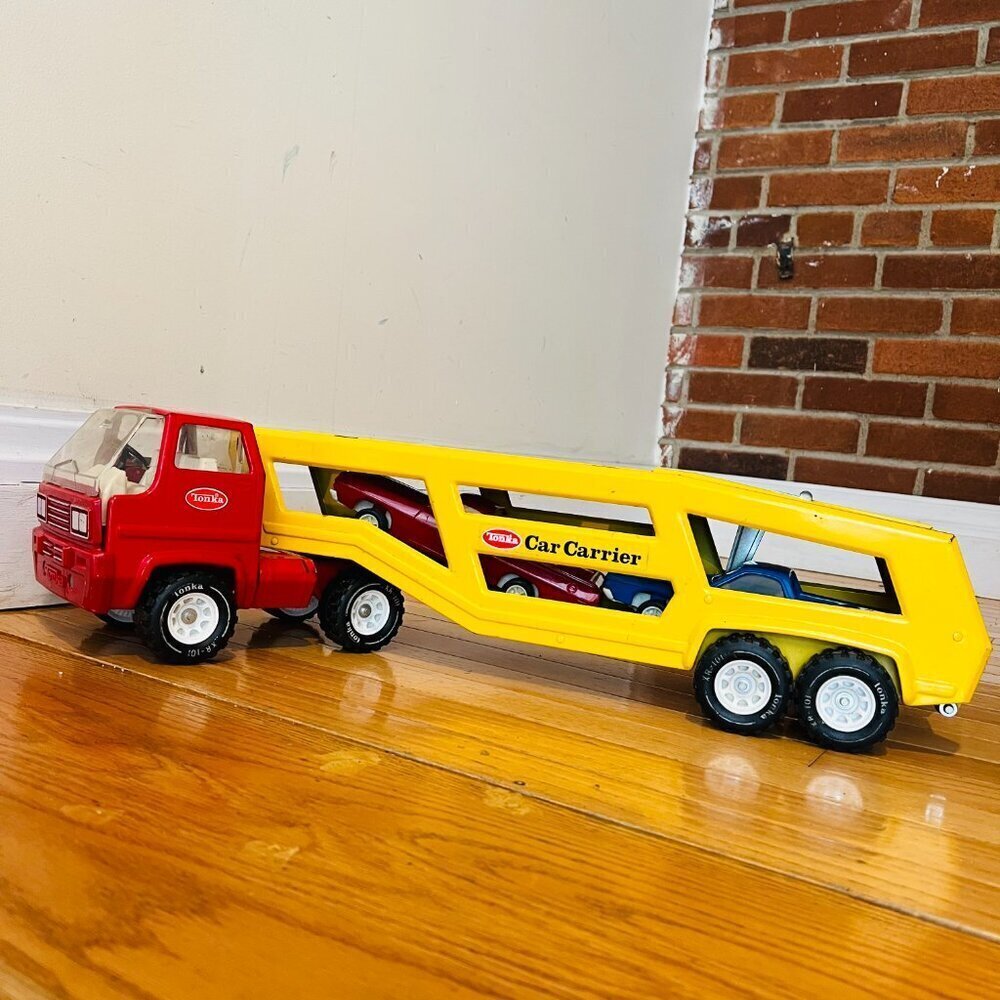 Vintage 1970's Mighty Tonka Pressed Steel 34" Car Carrier Transporter #3991 - Picture 12 of 16